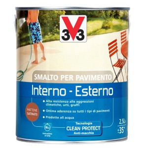 Barattolo di pittura per pavimenti interni ed esterni. Resistente all'abrasione, a base d'acqua, facile da applicare.