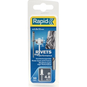 Rivetti ciechi Rapid 4.8x10mm, 50 pezzi, per Graffe a dorso sottile.