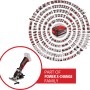 Mini sega circolare a batteria Einhell Power X-Change TE-CS 18/89 Li Solo, parte della famiglia Power X-Change.