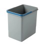 Cestino t.b.t. grigio con bordo blu. Smaltimento pratico dei rifiuti per cucina e casa.