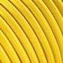 Cavo tessile giallo per lampade, dettaglio.
