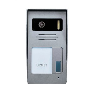 Citofono Urmet grigio con telecamera per esterni.
