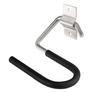 Portasci zincato per montaggio a parete per un paio di sci, con protezione in gomma.