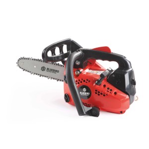 Motosega rossa t.b.t. per giardinaggio e potatura alberi.