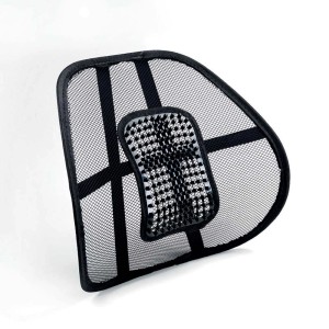 Supporto lombare t.b.t. per sedile auto, struttura a rete per ventilazione.