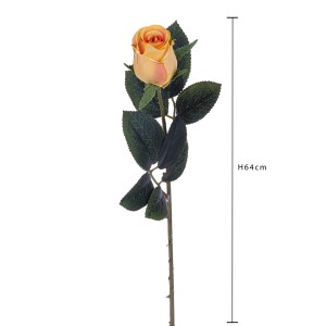 Rosa artificiale decorativa arancione (altezza 64 cm) per una decorazione duratura.