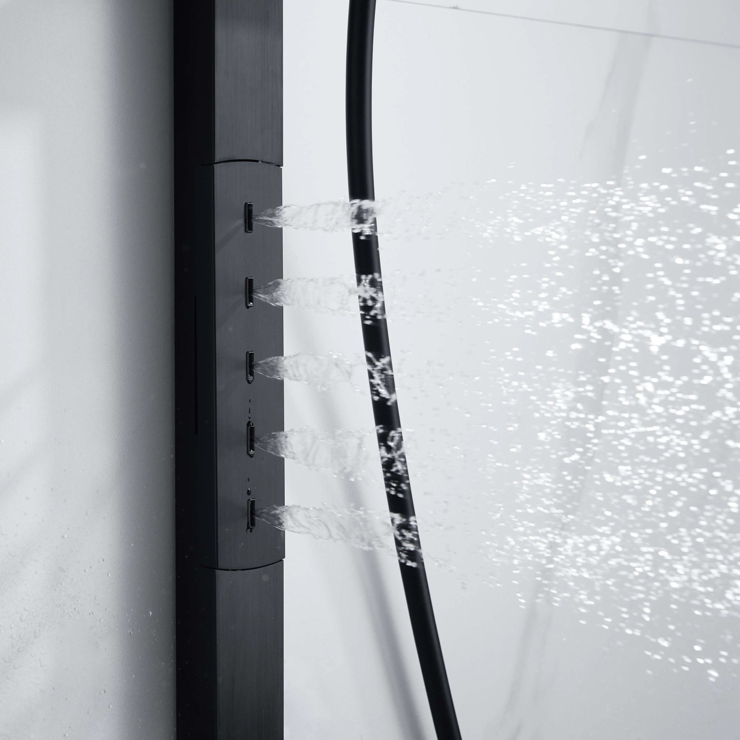 Saliscendi doccia aQuasanit Horizon nero con body jets e doccetta 3 getti_6