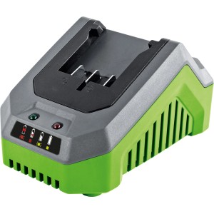 Stazione di ricarica per batteria LUX-TOOLS 20V, parte del 1 PowerSystem, grigio/verde.