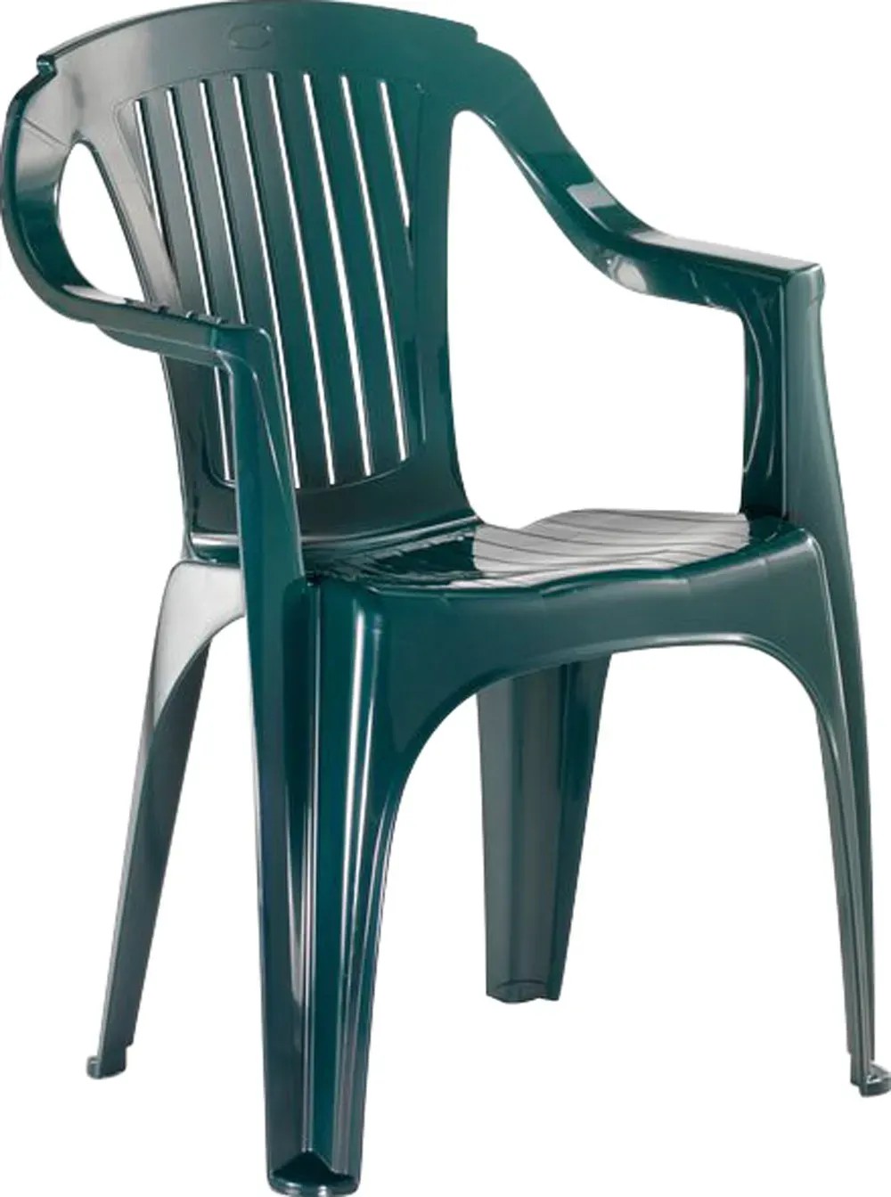 Sedia monoblocc Rimini schienale basso in resina verde acquista da OBI