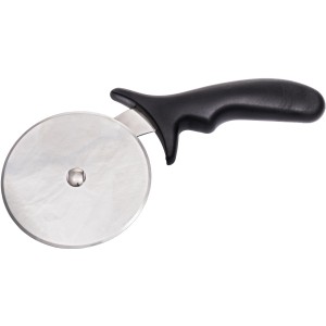 Tagliapizza Char-Broil in acciaio inox con comoda impugnatura nera.