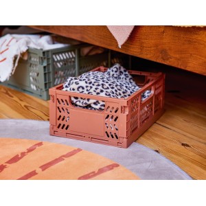 Set di 3 scatole pieghevoli "Safari Adventure" in verde, rosso e ocra per riporre nella cameretta dei bambini.