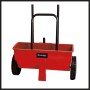 Spargitore Einhell GC-SR 12: Spargiconcime rosso con manico e ruote nere.