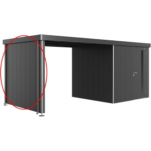 Pannello laterale Biohort per casetta Neo, verde scuro metallizzato. Accessorio per tetto laterale casetta da giardino.