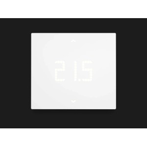 Termostato t.b.t. bianco con display digitale. Regolatore di temperatura per riscaldamento.