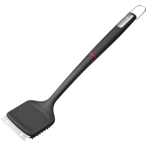 Spazzola per griglia Jamestown con setole in acciaio inox e manico soft-touch nero per la pulizia della griglia.