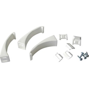 Set di 3 chiavistelli di sicurezza bianchi per armadi e cassetti, viti incluse.