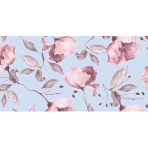 t.b.t. tovaglia con motivo floreale rosa e blu.