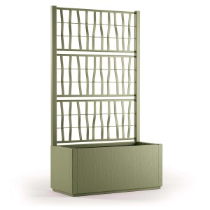 Fioriera da esterno t.b.t. verde con grigliato per giardino e terrazzo.