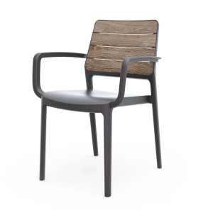 Sedia da giardino senza cuscino con braccioli Porto grafite