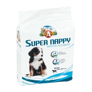 Confezione CanAmico Super Nappy pannolini per cani, tappetini assorbenti 60x60cm.