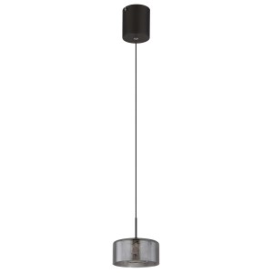 Lampada a sospensione moderna con paralume in vetro grigio per un'illuminazione elegante.