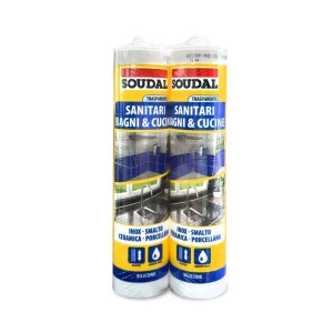 Silicone Bipack per sanitari bianco 2 pz