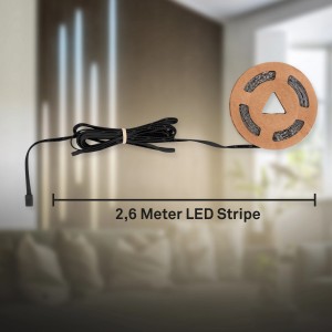 Briloner Set di estensione striscia LED, 2,6 m, per pannelli. Su rotolo, con cavo.