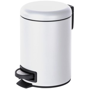 Wenko Leman bianco, pattumiera a pedale da 3L per bagno, WC o ufficio.