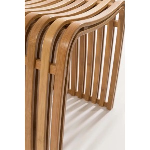 Sgabello da bagno in bamboo naturale 46x31x46 cm