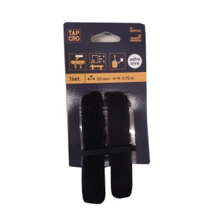 Set di nastro a strappo nero t.b.t., larghezza 20mm, lunghezza 0,75m, per applicazioni versatili.
