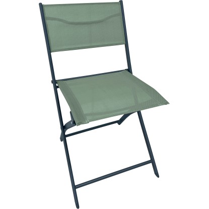 Sedia da giardino pieghevole Toconao in acciaio e textilene verde menta