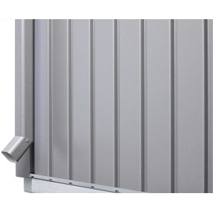 Set tubo pluviale Biohort per AvantGarde, grigio quarzo metallizzato, con curva di scarico.