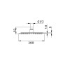 Disegno tecnico del soffione t.b.t. con dimensioni.
