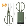 Cesoie da potatura Fiskars con supporto, manici verdi per destrorsi e mancini, lunghezza 17 cm.