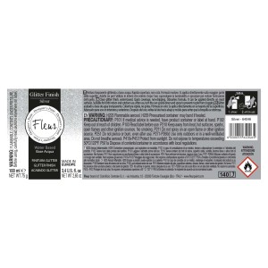 Fleur Glitter Finish Argento, bomboletta spray per colori fai-da-te. Effetto scintillante per progetti creativi.