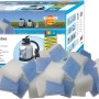 Summer Fun Filtercubes 320g per sistemi di filtraggio piscina, cubi in poliestere bianchi e blu.