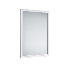 Specchio da parete rettangolare con cornice bianca per bagno e zona giorno.