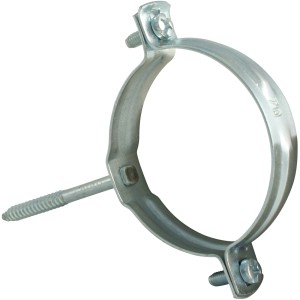 Collare per tubi HT Marley DN 50 con perno filettato per fissaggio tubi di scarico.