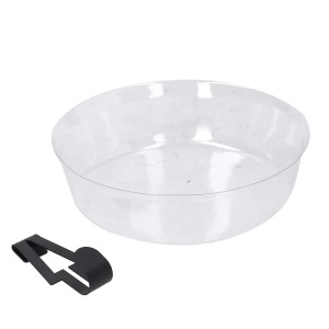 Ciotola trasparente t.b.t. con clip nera, ideale per contenere.