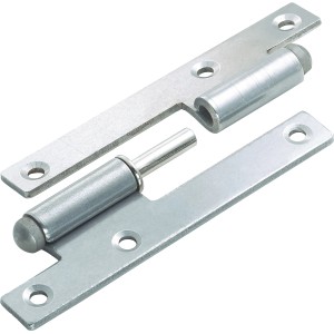 Cerniera a leva sinistra, 100x62mm, acciaio inox, per collegamenti mobili.