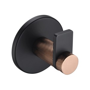 Appendiabiti a muro nero con superficie zigrinata, categoria accessori da parete.