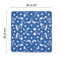 Tappetino doccia blu con motivo floreale, 51,5x51,5 cm, per una maggiore sicurezza nella doccia.