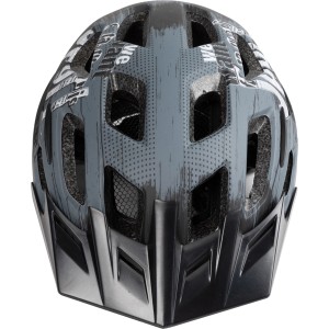 Casco da bici t.b.t. grigio con stampa e visiera per una protezione ottimale.