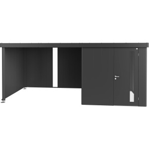 Tetto laterale Biohort in grigio scuro metallizzato per casetta Neo, accessorio per casette da giardino.