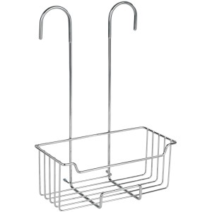 Wenko Duschcaddy Milo in acciaio inox, cestello a filo da appendere per accessori doccia.