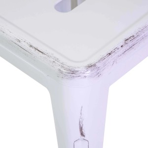 Sgabello in ferro New Bristol bianco antico 38x38x45 cm