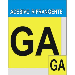 Segnaletica gialla t.b.t. "GA" per una migliore visibilità.