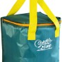Borsa frigo verde con manici gialli e stampa "Summer Time" per campeggio e tempo libero.