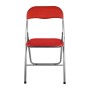 Sedia pieghevole rossa con struttura in metallo, ideale per giardino e balcone.