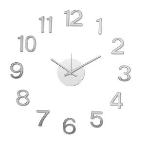 Orologio da parete moderno con numeri argentati, Categoria: Orologi e sveglie.
